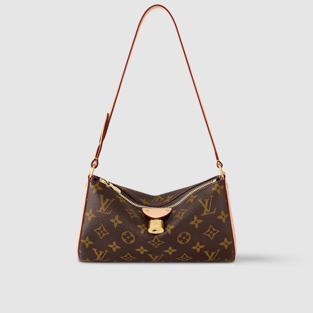 Túi Louis Vuitton Pochette Tirette Monogram Nữ Nâu